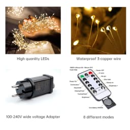 18M 500LEDs Cluster String Fairy Lights Waterproof Outdoor Garden Christmas Decoration Holiday Lighting
