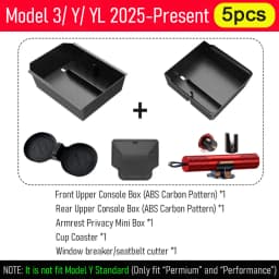 USVOTOV For 2025 2026 Tesla Model 3 Y YL Juniper Center Console Organizer Storage Box Tray Seat Rail Cover Protector Accessories