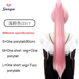 Snoya Synthetic 80cm Versatile Long Straight Claw Clip Ponytail Extensions for Ancient Costume Design Red Purple Pink Blue Black