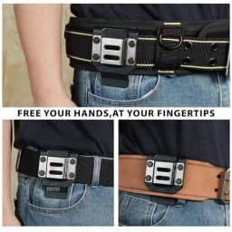 Belt-Mounted Drill Holder Clip - Steel & Nylon Durable Tool Holster for Impact Drills, Guns & Tape Measures