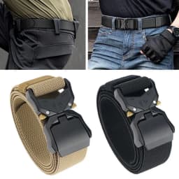 Nylon Braided Tactical Belt Men's Outdoor Quick Release Buckle Military Belt Casual Training Hunting Golf Trouser Waist Belt