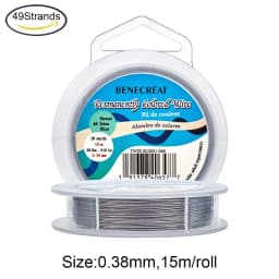 1 Roll Stainless Steel Tiger Tail Beading Wire 7/19/49 Strand Bead Stringing Wire for DIY Earring Jewelry Crafts Making