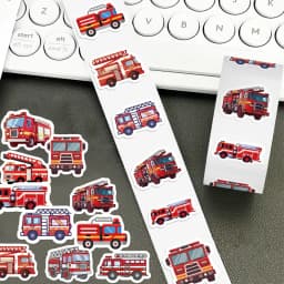500PCS Fire Truck Roll Stickers Graffiti Cartoon Art Gift Scrapbooking Living Room Phone Community Skateboard Nostalgia Sticker