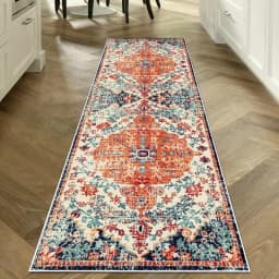 VIKAMA Washable Hallway Runner Rug for Home Decor Vintage Long Kitchen Carpets with Non Slip Backing Rug for Living Room Bedroom