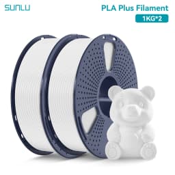 SUNLU 2Roll PLA Plus/Clear Filament 1.75mm +/- 0.02 mm 1kg Spool (2.2lbs) Neatly Arranged No Knot Filament Fit Most FDM Printer