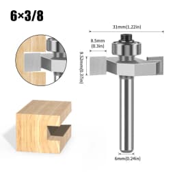 1pc 6mm 12mm Shank Ball T-cutter Woodworking Milling Router Bit Slotting Cutter 2-in-1 Slotting Crabapple Angle Milling Cutter