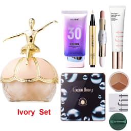 Mack Andy Ballet Loose Setting Powder Colour Diary Black Pearl Magic Air Cushion and Shezi Base Makeup Set Super Concealer Combo