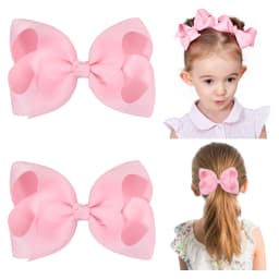 2PCS/Lot 4Inches Solid Colors Hair Bows With Clips For Girls Gift Boutique Ribbon Bows DIY Hair Decor Kids Hair Accessories