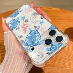 Shark Turtle Phone Case For iPhone 17e 17 Pro 16 15 Pro Max 14 13 12 Pro 11 Shockproof Soft Silicone Transparent Anti-fall Cover