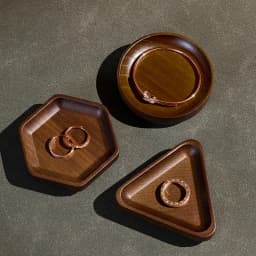 Oirlv Wooden Jewelry Tray Set Ring Storage Box Necklace Display Stand Watch Storage Box Entrance Decoration Car Key Organizer