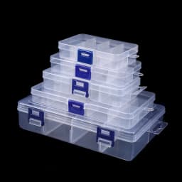 Rectangle Round Square Transparent Plastic Carrying Case For Bead Compartment Adjustable Container Jewelry Storage Box Wholesale