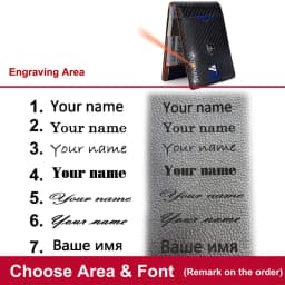 New RFID Name Engraving Simple Short Men Card Wallets Carbon Fiber Card Holder Slim Male Wallet Photo Holder Men Card Clips