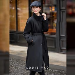 LOUIS YAO Stand-Up Collar Women's Down Coat 2025 Autumn/Winter Waist Belt Thickened Long-Length Puffy Duck Down Jacket