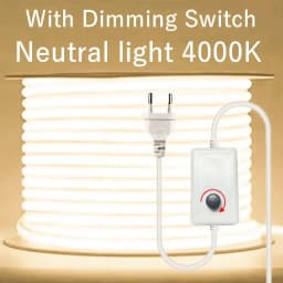 220V COB LED Lamp Strip 1-30M Switch/Dimmable Power EU Plug RA90 Outdoor Garden 288LEDs/m FOB LED Tape Bedroom Kitchen Lighting
