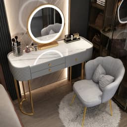 Glass luxury dressing table,household small modern minimalist dressing table,bedroom ins style storage cabinet, integrated table