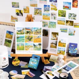 45 Pcs Vintage Stickers Scrapbooking Phone Diary Material DIY World Famous Paintings Decorative Paper Stationery Sticker