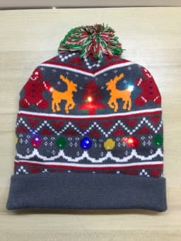 New Style! LED Christmas Hat Beanie Light Up Illuminate Warm Hat 48 Patterns New Year Snowman Sweater Hat Christmas Decorations