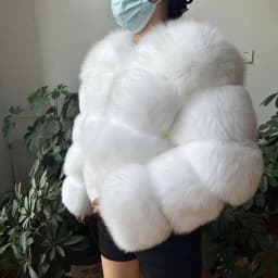 WEFURLENA Silver Fox Fur Coat Winter Jacket Women Natural Raccoon Fur Coat Street Warm Long Sleeve Natural Luxury Jackets