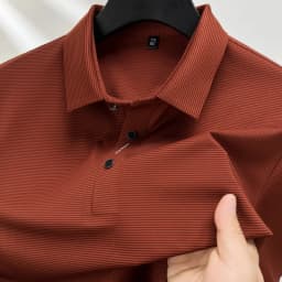 2024 Summer New Short sleeved High end Textured Letter Men's POLO Shirt Comfortable Silk Ice Feel Casual Business lapel T-shirt