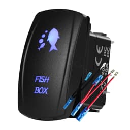 12V 24V Boat Trim Tabs Switch (ON)-OFF-(ON) Momentary Rocker Switch Waterproof Blue Light ON-OFF Toggle Switch With Harness