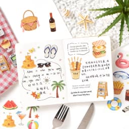 Journal GO 20sheets Mini Watercolor Life Sticker Book Daily Food Home & Music Decal for Journaling Planner Craft & Scrapbooking