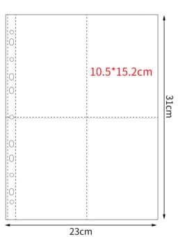 11-Hole A4 Binder Refill Pages 10 Pack Multi-Grid for Photo Card Postcard Coin Collection Scrapbook Album
