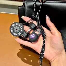 Dopamine Barbell Plates Keychain Kettlebell Water Cups Simulation Dumbbells Keyring INS Creative Fitness Series Pendant Gifts