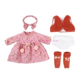 18Inch Girl Doll DressingUp Outfit Set Polyester Fabric Doll Outfits with Hairband Dress for Children Roleplay Game Toy