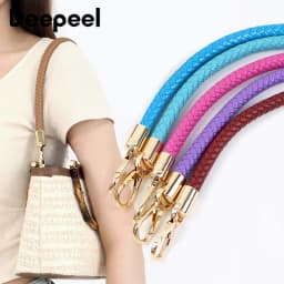 2Pcs Deepeel 30/40/50/60cm Leather Bag Handles Woven Rope Shoulder Strap Metal Buckles Handbag DIY Replace Bags Accessories