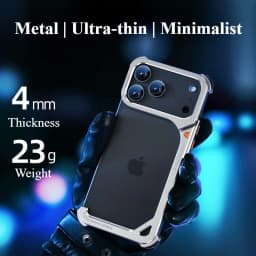 Eary 9-Shaped Phone Case for iPhone 18 17 Pro Max for Magsafe With 90° Lens Holder Stand Metal Frameless Bumper Anti-Drop Shells