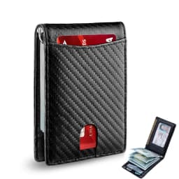 Rfid Carbon Fiber Men Wallets Credit Card Holder Business Money Bag Slim Thin Mini Male Small Short Black Walet Billfold Vallet