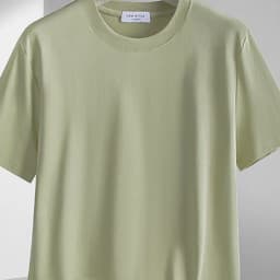 Plus Size 4XL 5XL Liquid Ammonia Mercerized Cotton T-shirt For Men Summer Cool Feeling Round Neck Top Clothes Short Sleeve Tees
