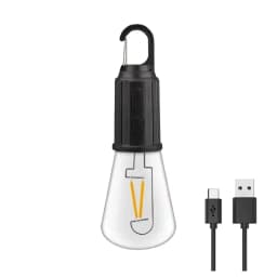 LED Solar Camping Lights USB Rechargeable Bulbs Lamp Dimmable with Hooks Vintage Light for Hiking Tent Lantern Outdoor Lighting