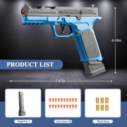 SIG17 Shell Ejecting Soft Bullet Gun, Mechanical Toy Empty Hanging Pistol Outdoor Shooting Game Educational Model Toy for Adult