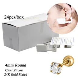 24pcs/Box Disposable Ear Piercing Gun Safe Ball Clasps Mini Daisy Crown Earring Piercer Machine Tool For Adult Kids Wholesale