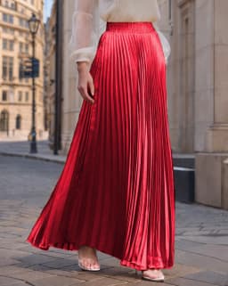 2026 New Spring Summer For Women 22 Solid Colors Midi Flowing Draped Large Hem Long High Waist Pleated Skirt Sweet Elegant