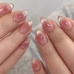 24Pcs Oval Short Pink Press on Nails Simple Ombre Spring False Nail for Sweet Sassy Cool Women&Girl Removable Wearable Nail Art