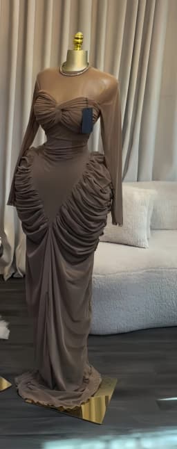 CM.YAYA Women Long Sleeve Patchwork Ruched Smock Maxi Long Dress 2026 Sexy Girl Vacation Trendy Party Birthday Dresses Vestidos
