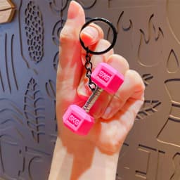 PVC Mini Barbell Keychain Barbell Sheet Exquisite Bag Pendant Accessories Simulation Dumbbell Keychain Fitness Enthusiast