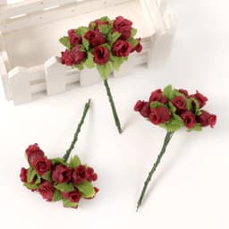 12Pcs Mini Artificial Rose Flowers Bouquet Silk Fake Flowers For Home Decor DIY Wedding Decoration Craft Wreath Gift Accessories