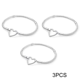 925 Sterling Silver Bracelets Bangles Original Love Heart Clasp Charms Beads Snake Chain Luxury DIY Jewelry For Women Gift