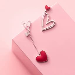 Korean Asymmetric Hollow Black Heart Dangle Earrings For Women Temperament Exaggerated Drop Earrings Party Jewelry