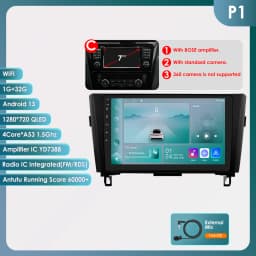 Hizpo 2Din Android 13 for Nissan Rogue X-Trail X Trail 3 T32 2013 - 2017 Qashqai 2 J11 Car Radio Multimedia GPS Carplay Auto DSP