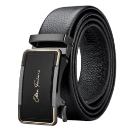 Men's Leather Belt High Quality Genuine Leather, Adjustable Automatic Belt with Alloy Buckle Ratchet, Designer Belt for men