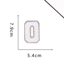A-Z White Chenille Letter Patches Towel Sequins Clothing Patch Clothes Sew on Applique DIY Garment Hat Decor