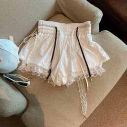Fake Two Piece Lace Patchwork Skirts Shorts Y2k High Waist Sweet Lantern Shorts for Women 2026 Summer New Casual Short Pants