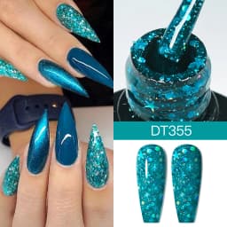 MEET ACROSS 7ml Glitter Sequins Thermal Gel Nail Polish 3 Layers Temperature Color Changing Semi Permanent UV Gel Varnish Nails