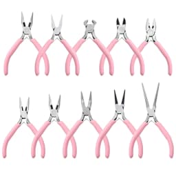 1/5/10pcs Pink Color Handle Anti-slip Splicing and Fixing Jewelry Pliers Tools & Repair Kit, for DIY Jewelery Making