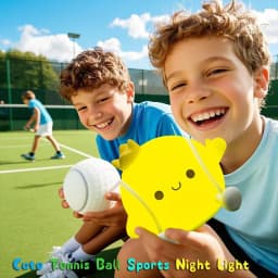Tennis Night Light,LED Squishy Novelty Lamp,2 Levels Dimmable Nursery Bedroom Nightlight for Kids, Rechargeable Touch Lamps