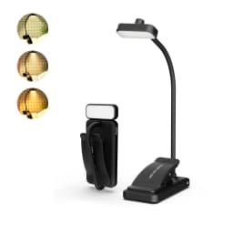 Rechargeable Clip Book Light Gift with Red Warm White Pink 3 Lighting Modes Flexible Gooseneck Eye-Care Clip Lamp Bedroom